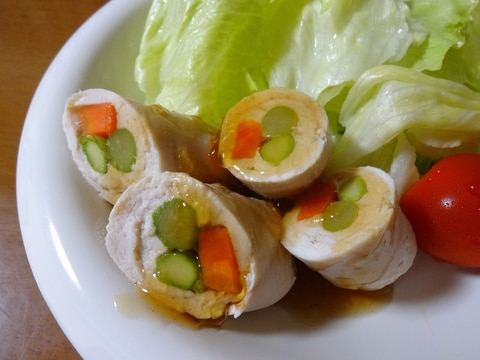 レンジで簡単!鶏ささみのアスパラ巻き